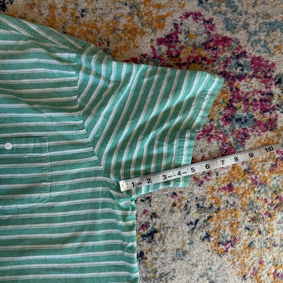 Scandia Woods Men’s Green/White Striped 100% Cotton Button Down Short Sleeve 2XL - Picture 11 of 11